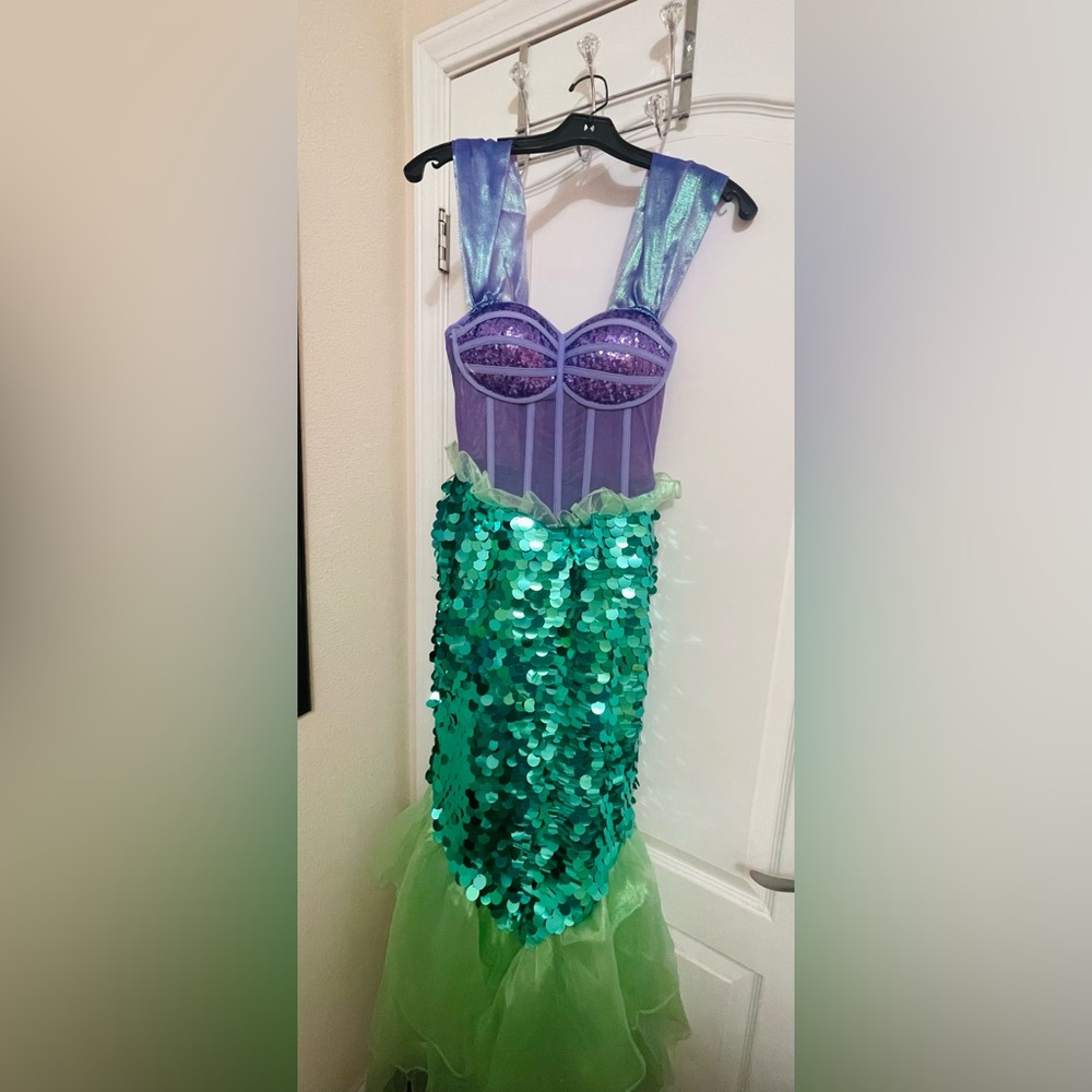 Women's Disney Little Mermaid Premium Ariel Mermaid Dress & Wig Set - Halloween